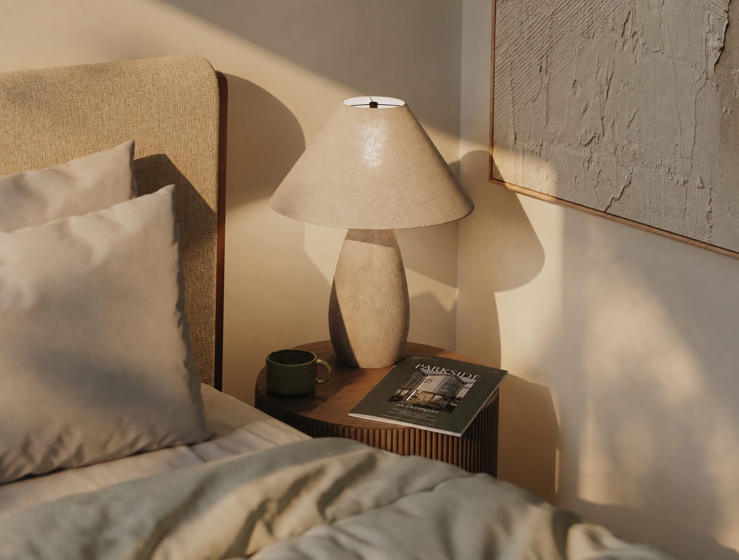 The PARKSIDE brochure on a bedside table
