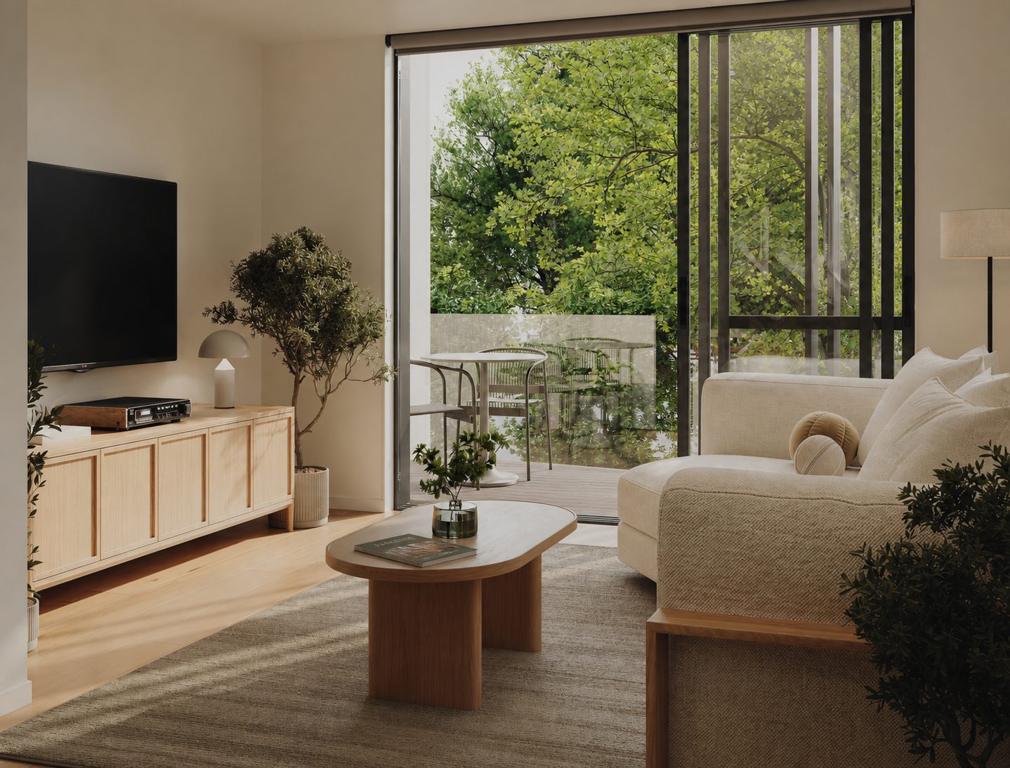 The PARKSIDE brochure on a living room coffee table