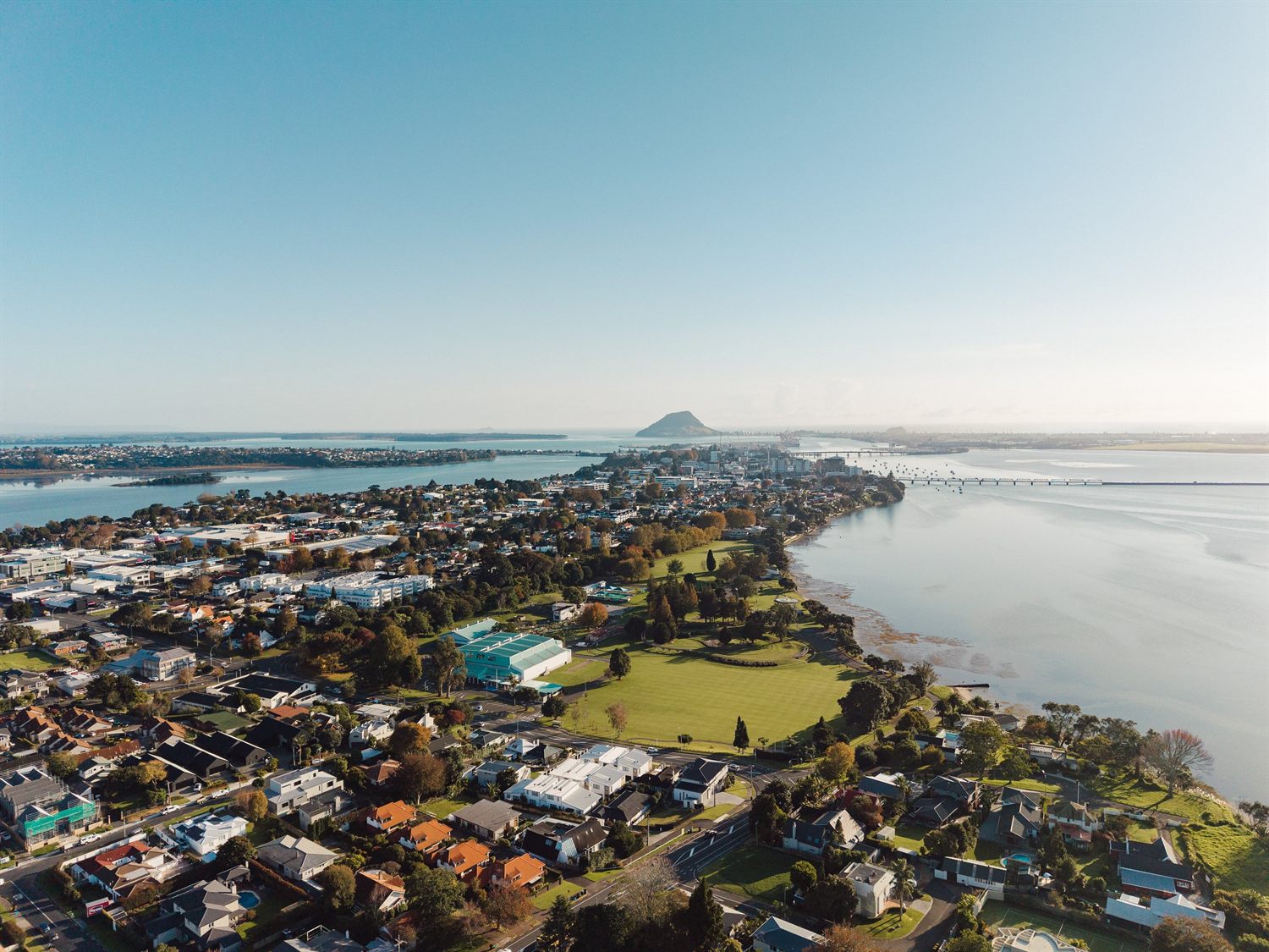 Mauao across the harbour